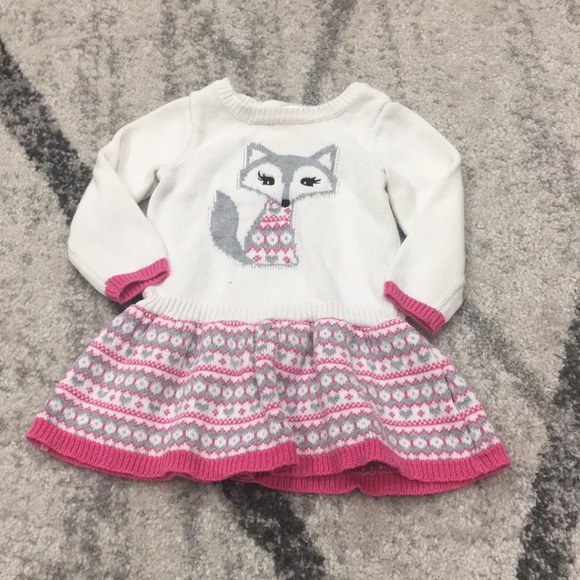 Gymboree Sweater Dress Fox Winter Baby Girl 12-18